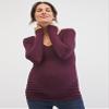 Motherhood Maternity Women's Long Sleeve Side Ruched V-Neck Pregnancy Tee Shirt, Burgundy, Medium view 2