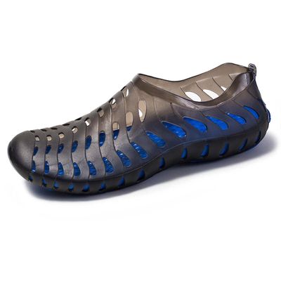 HYDLONGR Men's Women's Lightweight Breathable Non-Slip Garden Sandals Quick-Drying Hole Water Shoes Beach Kayaking Shoes Black Blue 8.5 Women/ 7.5 Men
