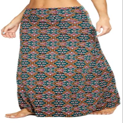 EXCHIC Women's Boho Flod Over Long Maxi Skirt Elastic High Waisted Long Skirts for Women (11, Medium)