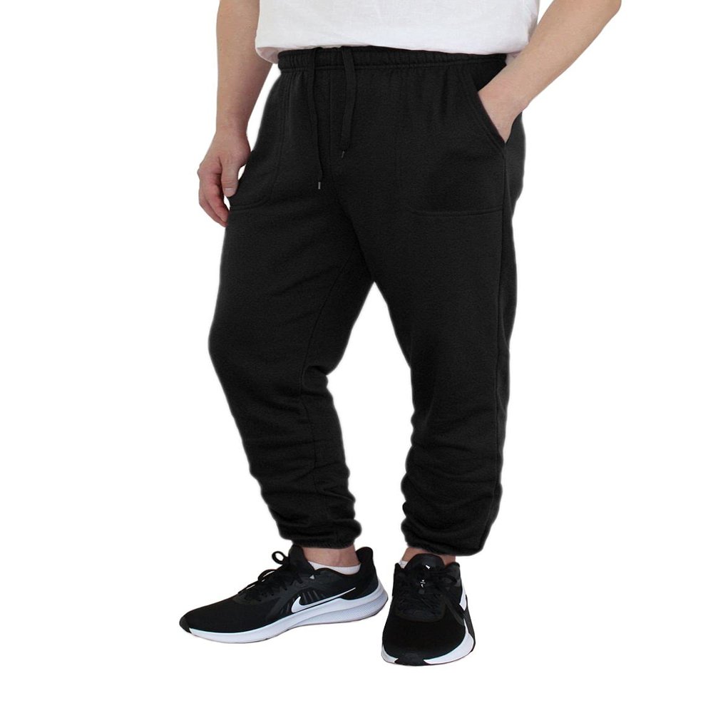 AIRNINE Men's Lightweight Fleece Joggers Sweatpants (S to 6XL) (Black_S78, 2X-Large, xx_l)