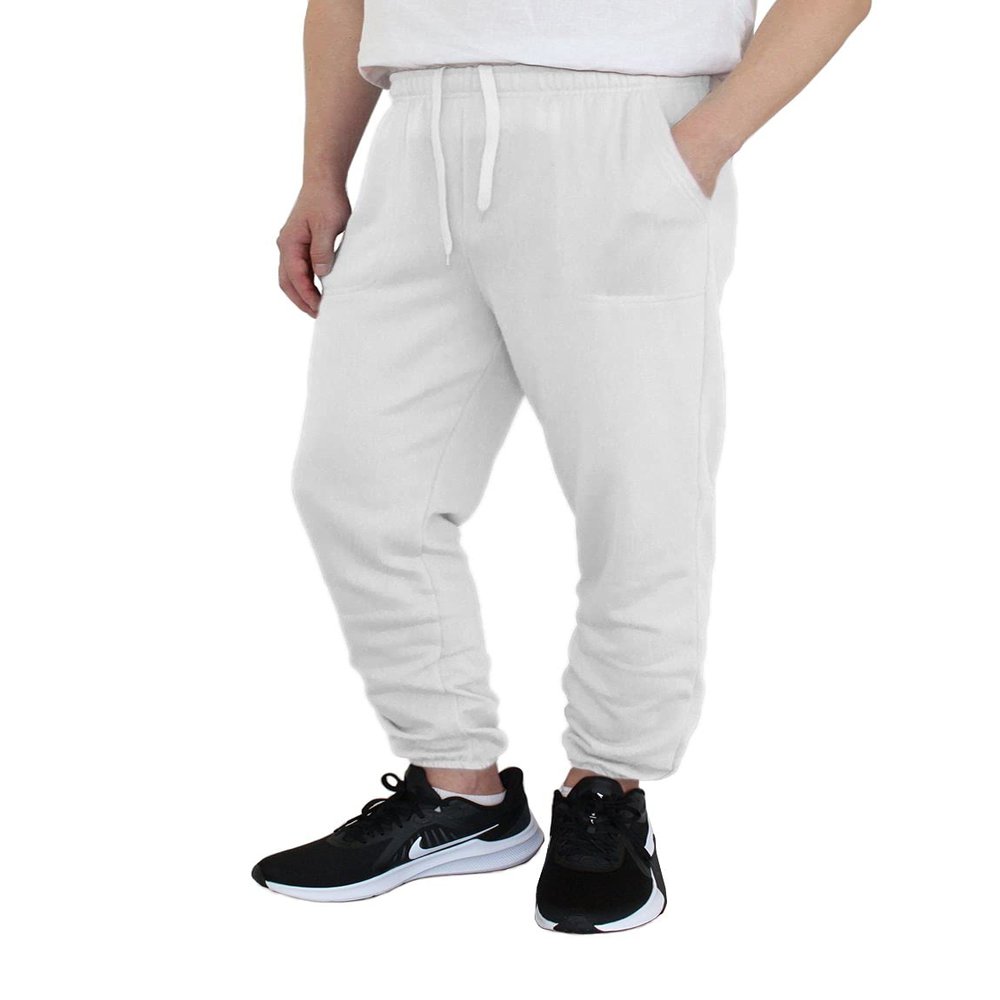 AIRNINE Men's Lightweight Fleece Joggers Sweatpants (S to 6XL) (White_S78, 4X-Large, 4X_l)