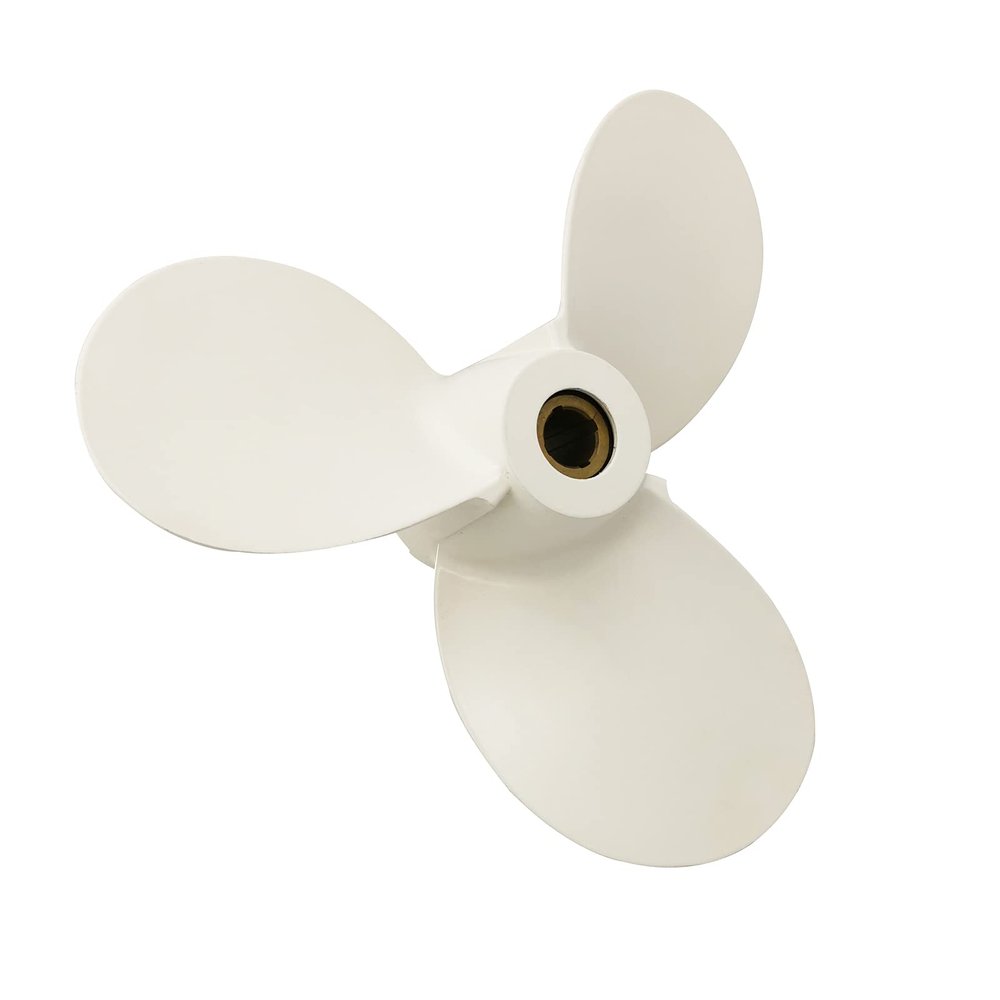 Azingysail Aluminum Outboard Propeller 9 x 8 for Yamaha Engines 50-130HP, Pin Drive,3 Blades,RH