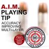 Bulletproof Billiards AIM (Accuracy Improving Multi-Layer) 11 Layer Laminated Japanese Pigskin Playing Tip - Pool Stick Tips, Billiard Set Accessories - 2 Pack (Hardness: Medium) view 3
