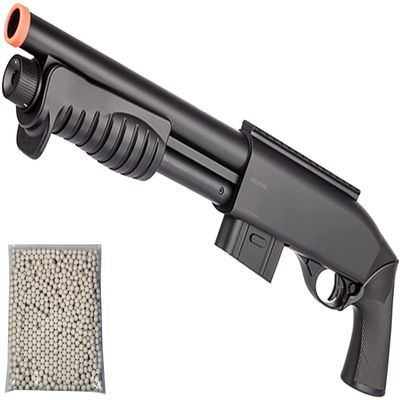 Airsoft Shotgun Pump Action 350 FPS Spring Power M401 Free 1000 Bulldog Airsoft 6mm BBS