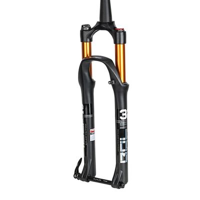 Jejy 27.5" 29" Air Forks XC Mountain Bicycle Thru Axle 15mm, Aluminum Alloy MTB Travel 120mm Suspension Fork Black Tapered Tube 1-1/8" (Color : Tapered Tube Remote Lockout, Size : 29)