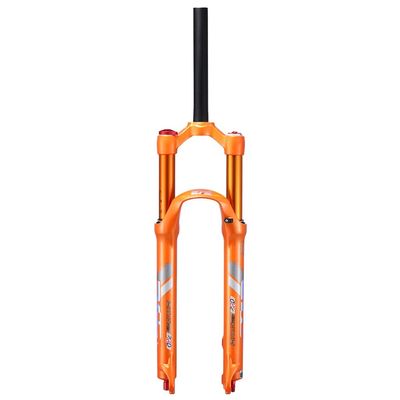 Jejy Travel Inner Diameter 32mm Mountain Bike Front Fork 26/27.5 Inch Double Air Chamber, Suspension Air Fork MTB QR 9mm Quick Release with Damping Adjustment (Color : Orange, Size : 27.5)