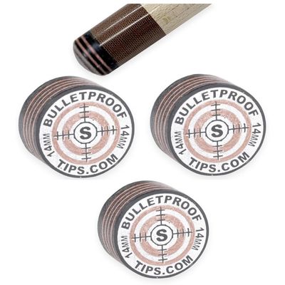 Bulletproof Billiards AIM (Accuracy Improving Multi-Layer) 11 Layer Laminated Japanese Pigskin Playing Tip - Pool Stick Tips, Billiard Set Accessories - 3 Pack (Hardness: Soft)