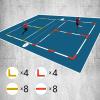 Eco Walker Court Line Marker Set Create Your Own Pickleball Mini Tennis Court (RED-YELLOW) view 2