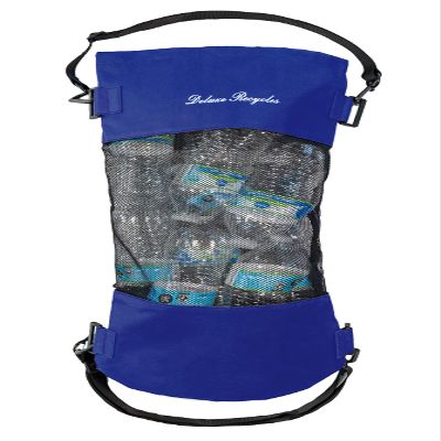 Deluxe Recycles Portable Mesh Trash Bag for Boat - Washable Leakproof Outdoor Garbage Bags for Boat, Kayak or Camper Lightweight & Large Capacity Bin Bag (Blue)
