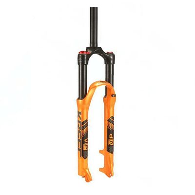 Jejy 26/27.5/29 Mountain Bicycle Front Forks, Ultralight Suspension Fork MTB Manual Lockout QR 9mm Magnesium Alloy Straight (Color : Orange, Size : 26)