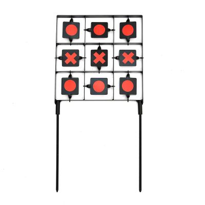 Atflbox Spinning BB Gun Target, Two Styles of Sticker Tic-Tac-Toe Designed Airsoft Resetting Target for Outdoor and Backyard