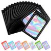 Funfery 100 pcs Black Mylar Holographic Bags Packaging Bags,Clear Resealable Bag Foil Pouch Bag for Food Storage and Lipgloss,Jewelry,Eyelash Packaging for Small Business(2.4x3.9Inch) view 1