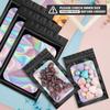 Funfery 100 pcs Black Mylar Holographic Bags Packaging Bags,Clear Resealable Bag Foil Pouch Bag for Food Storage and Lipgloss,Jewelry,Eyelash Packaging for Small Business(2.4x3.9Inch) view 2
