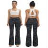 BUBBLELIME 29"/31"/33"/35"/37" Women High Waist Bootlegs Yoga Pants Tummy Control Bootcut Workout Flared Out Pockets - Compression Feel Side Pockets_DIMGRAY BRUSHCAMO Large 35" Inseam view 2