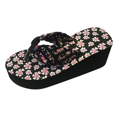 Floral Flip Flops for Women Ladies Wedges Sandals Fashion Slippers Beach Girls Platform Heighten Shoes