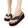Floral Flip Flops for Women Ladies Wedges Sandals Fashion Slippers Beach Girls Platform Heighten Shoes view 2