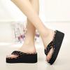 Floral Flip Flops for Women Ladies Wedges Sandals Fashion Slippers Beach Girls Platform Heighten Shoes view 4