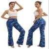 BUBBLELIME 29"/31"/33"/35"/37" Women High Waist Bootlegs Yoga Pants Tummy Control Bootcut Workout Flared Out Pockets - Compression Feel Side Pockets_Navy BRUSHCAMO X-Large 31" Inseam view 4