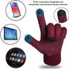 3-Pieces Winter Hat Gloves Scarf Set, Knit Warm Beanie Hat Neck Warmer Touch Screen Mittens for Women, Wine red view 4