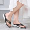 Women's Metal Crystal Wedges Flip Flops Non-slip Platform Slipper Casual Sandals Ladies Comfortable Breathable Shoes view 3