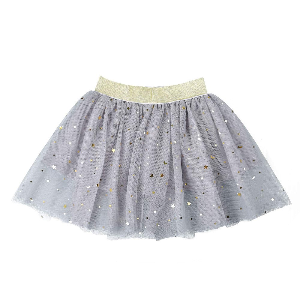 Kaerm Toddler Baby Girls Sparkle Stars Tulle Tutu Skirt Princess Ballet Dance Dress Clothes Grey 2-3 Years