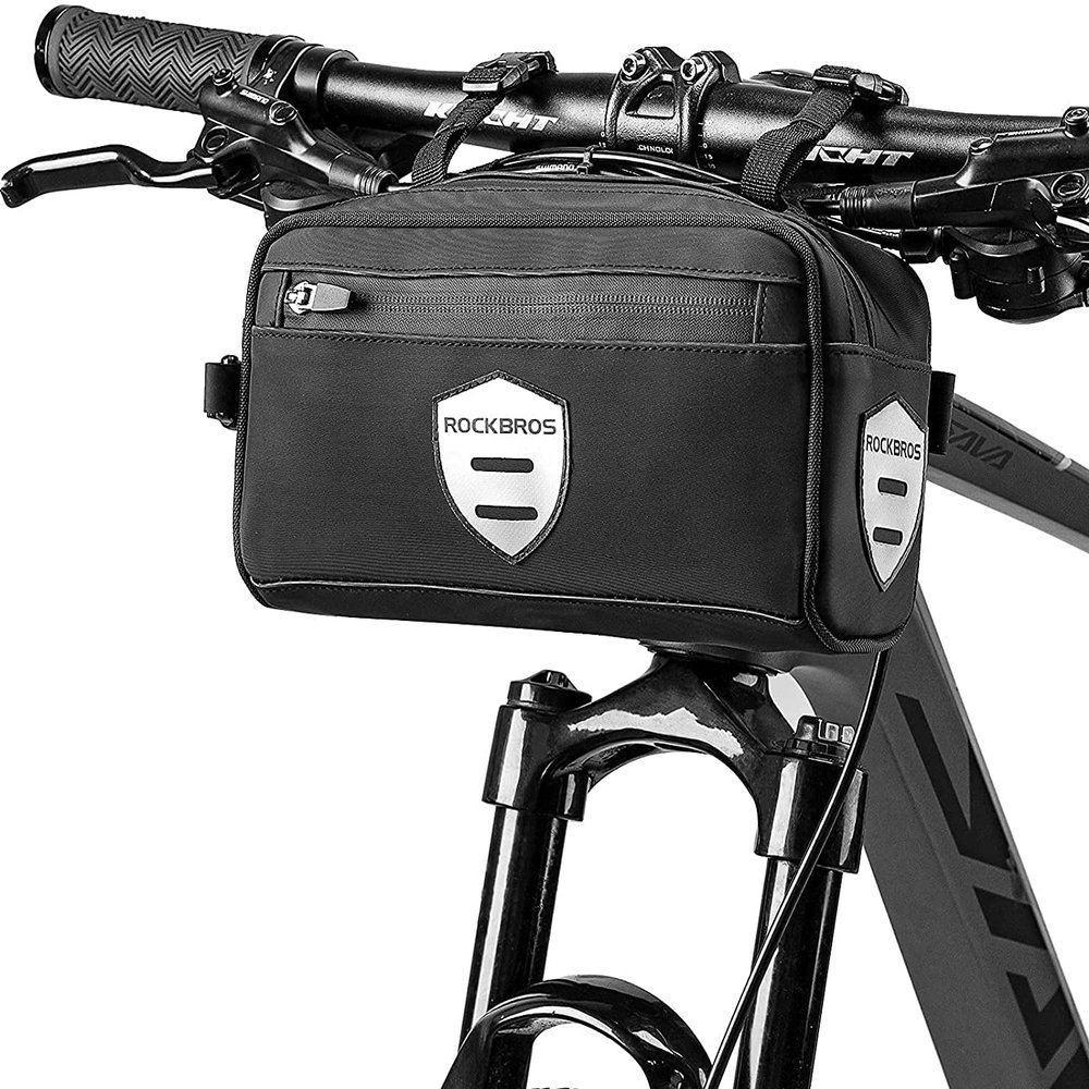 ROCKBROS Bike Handlebar Bag Front Frame Bag Cycling Pouch Bicycle Top Tube Bag Storage Bag with Removable Shoulder Strap for Adults Road MTB Outdoor