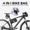 ROCKBROS Bike Handlebar Bag Front Frame Bag Cycling Pouch Bicycle Top Tube Bag Storage Bag with Removable Shoulder Strap for Adults Road MTB Outdoor view 3