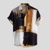 Vintage Shirts for Men Striped Short Sleeve Hawaiian Shirt Summer Button Down T Shirt Relaxed-Fit Casual Beach Tops view 2