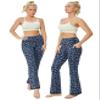 BUBBLELIME 29"/31"/33"/35" 4 Styles Women's Tummy Control Bootcut Yoga Pants - Side Pockets_Navy_Leopard M-31 Inseam view 2