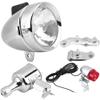 Generator Headlight Kit, Energy Saving 12V 6W Friction Generator Dynamo Headlight Tail Light Kit for Motorized Bike view 2