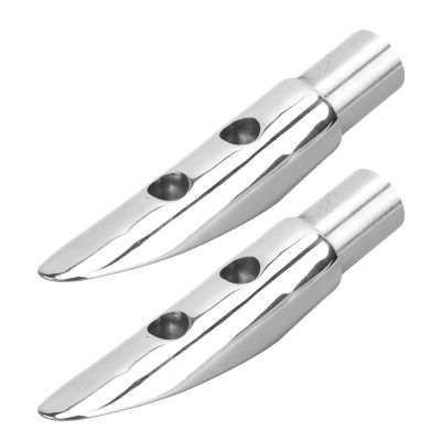 Aramox 2pcs 316 Stainless Steel Handrail End Boat Rail End, Railing Mount Boat Handrail, Handrail Accessory for Marine Boat 7/8in Tube