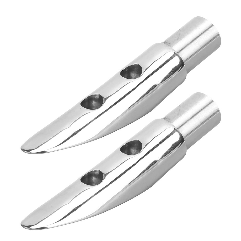 Aramox 2pcs 316 Stainless Steel Handrail End Boat Rail End, Railing Mount Boat Handrail, Handrail Accessory for Marine Boat 7/8in Tube