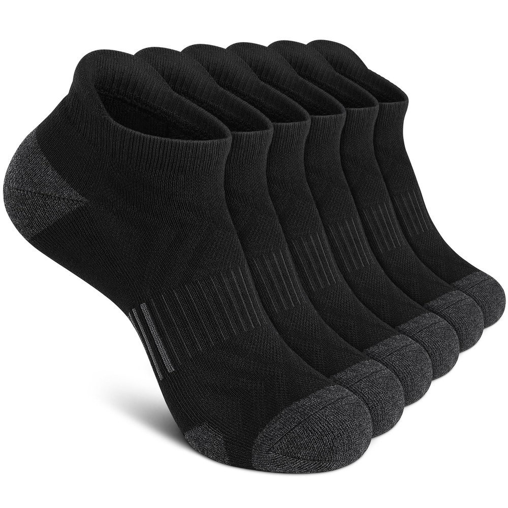 Felicigeely Athletic Running Ankle Socks Cushioned Low Cut Men Women 6 Pack