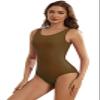 Aoylisey Women's Tank Ballet Dance Leotard One Piece Suit Gymnastics Sleeveless Bodysuit (Brown, Large) view 1