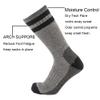 Cerebro Merino Wool Socks for Men, Cushioned Mid-calf Socks Moisture Wicking Men's Hiking Socks for Home, Trekking, Outdoors (1Pairs GreyDarkBlue) view 2