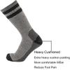 Cerebro Merino Wool Socks for Men, Cushioned Mid-calf Socks Moisture Wicking Men's Hiking Socks for Home, Trekking, Outdoors (1Pairs GreyDarkBlue) view 3