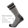 Cerebro Merino Wool Socks for Men, Cushioned Mid-calf Socks Moisture Wicking Men's Hiking Socks for Home, Trekking, Outdoors (1Pairs GreyDarkBlue) view 4