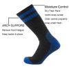 Cerebro Merino Wool Socks for Men, Cushioned Mid-calf Socks Moisture Wicking Men's Hiking Socks for Home, Trekking, Outdoors (1Pairs BlackBlue) view 2