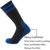 Cerebro Merino Wool Socks for Men, Cushioned Mid-calf Socks Moisture Wicking Men's Hiking Socks for Home, Trekking, Outdoors (1Pairs BlackBlue) view 3