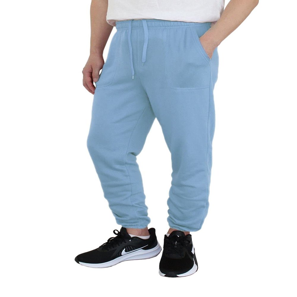 AIRNINE Men's Lightweight Fleece Joggers Sweatpants (S to 6XL) (Sky Blue_S78, 3X-Large, 3X_l)