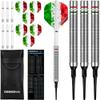 Dartfellas Designa 20g 90% Tungsten, Italy Italian Flag Red White & Green Patriot X Soft Tip Dart Set, Flights & Shafts Included (2 Sets Each), w/Travel Case, 20 Grams view 1