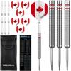 Dartfellas 24g 90% Tungsten Canada Canadian Flag Patriot X Steel Tip Dart Set, Flights & Shafts Included (2 Sets Each), w/Travel Case, 24 Grams view 1