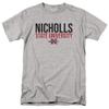 Nicholls State University Official Stacked Unisex Adult T-Shirt, Athletic Heather, 4X-Large view 1