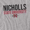 Nicholls State University Official Stacked Unisex Adult T-Shirt, Athletic Heather, 4X-Large view 2