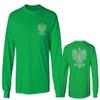 0083. Poland Pride Vintage Style Retro Polish Eagle Flag Polska Soccer Men's Long Sleeve t Shirt (Irish Green 2X Large) view 1