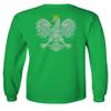 0083. Poland Pride Vintage Style Retro Polish Eagle Flag Polska Soccer Men's Long Sleeve t Shirt (Irish Green 2X Large) view 3