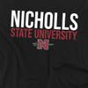 Nicholls State University Official Stacked Unisex Adult T-Shirt, Black, 4X-Large view 2