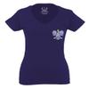 0083. Poland Pride Vintage Style Retro Polish Eagle Flag Polska Soccer for Women V Neck Fitted T Shirt (Navy Blue, X Small) view 2