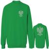 0083. Poland Pride Vintage Style Retro Polish Eagle Flag Polska Soccer Men's Crewneck Sweatshirt (Irish Green Medium) view 1