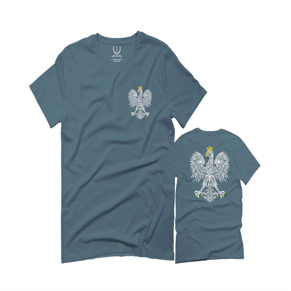 0083. Poland Pride Vintage Style Retro Polish Eagle Flag Polska Soccer for Men T Shirt (Indigo 2X-Large)